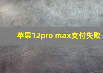 苹果12pro max支付失败